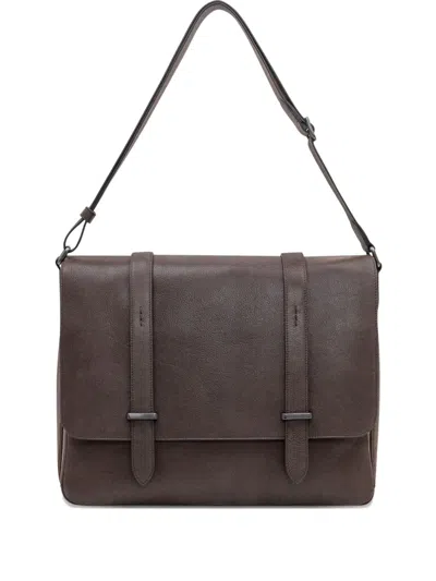Orciani Jones Strap Messenger Bag In Brown