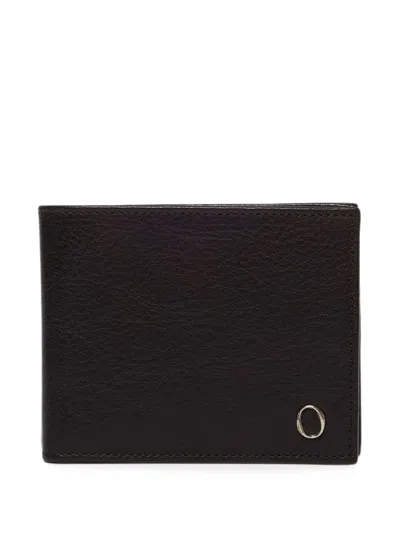 Orciani Lagoon Cloud-effect Leather Billfold Wallet In Black