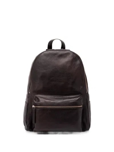 Orciani Lagoon Leather Backpack In Brown