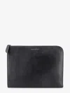 Orciani Lagoon Leather Briefcase In Black
