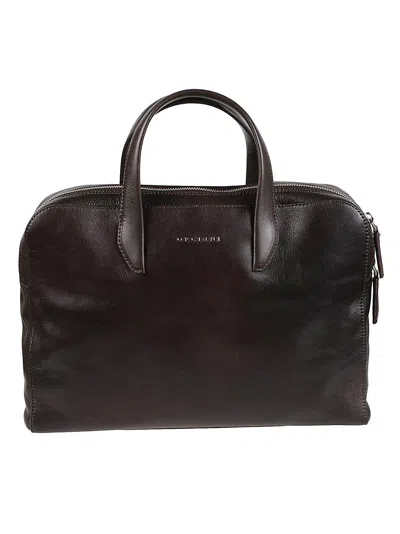 Orciani Lagoon Sleek Rectangular Calf Leather Briefcase