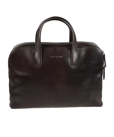 Orciani Lagoon Slim Briefcase In Brown
