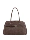 Orciani Brown Suede Leather Bag With Handles In Brown
