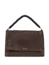 Orciani Large Sveva Peach Xl Braided-handle Suede Tote Bag In Brown
