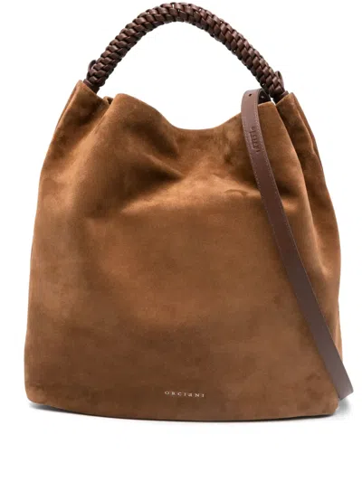 Orciani Large Sveva Shoulder Bag In Brown