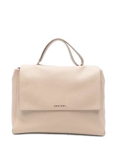 Orciani Large Sveva Soft Tote Bag In Neutral