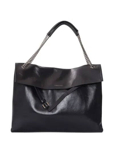 Orciani Large Venus Gotham Shoulder Bag In Black