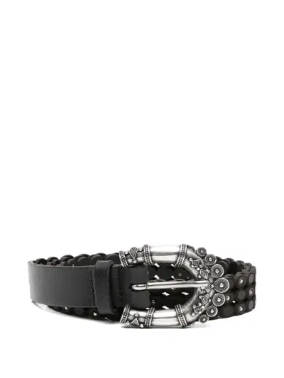 Orciani Laser-cut Studded Belt In Black