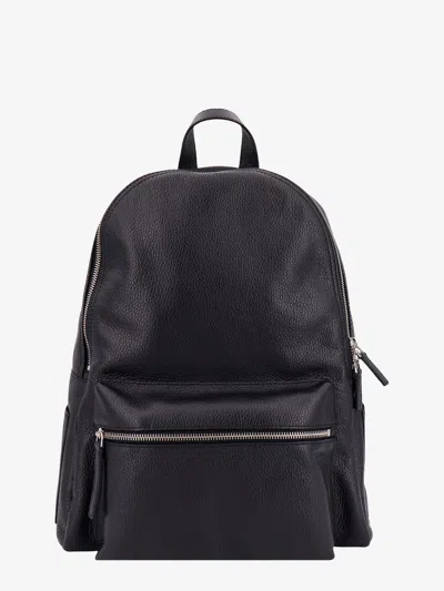 Orciani Leather Backpack In Black
