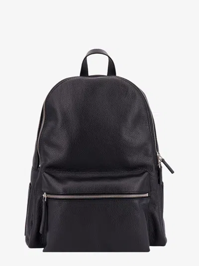Orciani Leather Backpack In Black