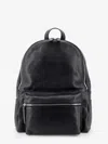 Orciani Leather Backpack With Logo In Nero