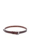 Orciani Studded Embossed Adjustable Length Belts In Brown
