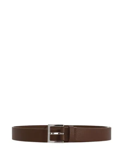 Orciani Leather Belt In Burgundy