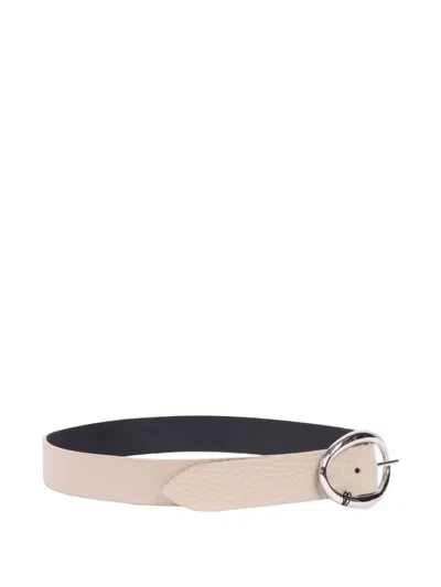 Orciani Leather Belt In Neutral
