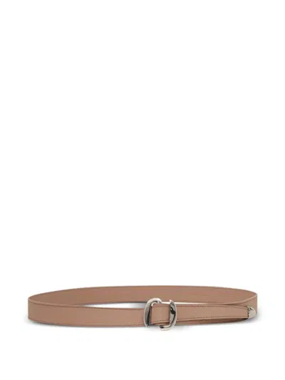 Orciani Leather Belt In Beige