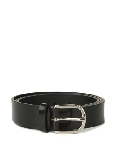 Orciani Leather Buckle Belt In Black