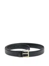 Orciani Black Leather Belt With Gold Buckle In Black