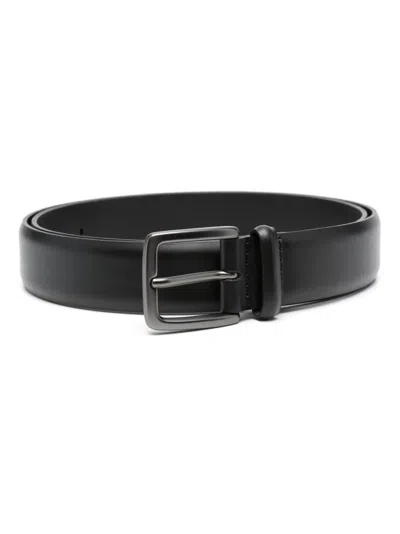 Orciani Leather Buckle Belt In Black
