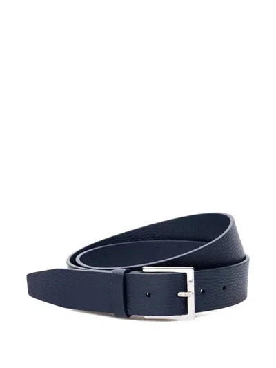 Orciani Leather Buckle Belt In Blue