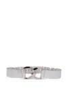 Orciani Leather Chain-buckle Belt In Gray