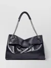 Orciani Midi Venus Gotham Buckle Shoulder Bag In Black