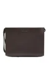 Orciani Leather Clutch Bag In Brown