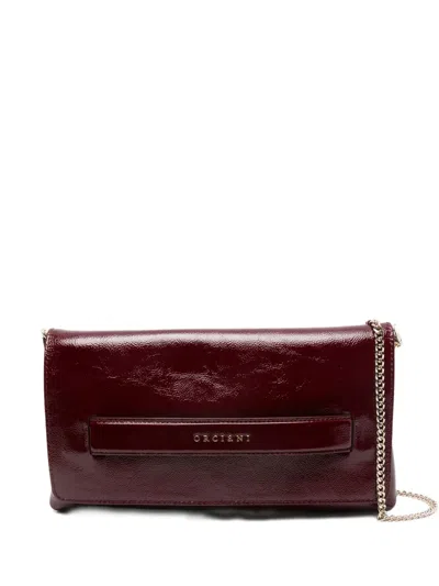 Orciani Leather Clutch Bag In Brown