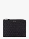 Orciani Leather Document Case With Interwined Motif