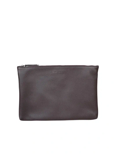 Orciani Leather Document Holder In Brown