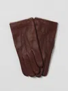 Orciani Leather Gloves In Brown