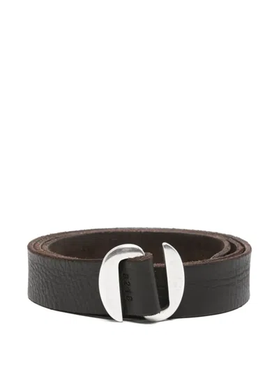 Orciani Leather Interlocking-buckle Belt In Brown