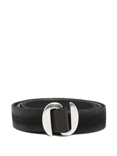 Orciani Leather Interlocking-buckle Belt In Black