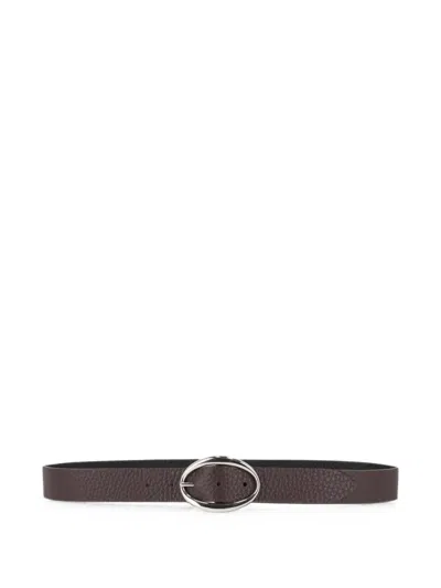 Orciani Leather Reversible Belt In Blue