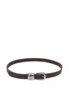Orciani Adjustable Leather Belt Silver Buckle In Brown
