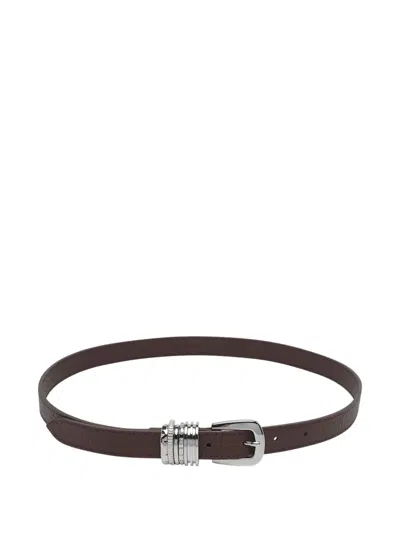 Orciani Leather Ring Belt In Brown