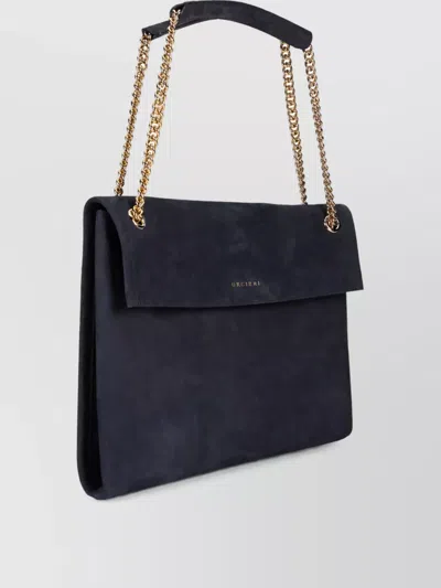 Orciani Leather Shoulder Bag In Black