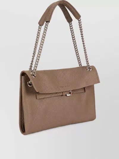Orciani Leather Shoulder Bag In Brown