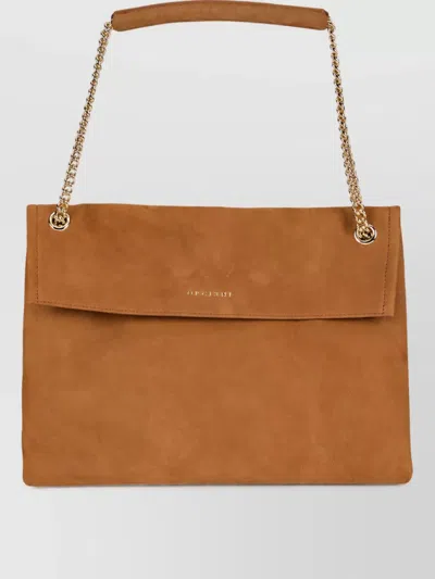Orciani Leather Shoulder Bag In Brown