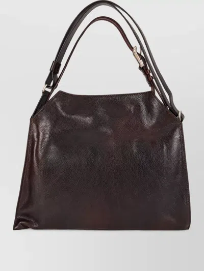 Orciani Leather Shoulder Bag In Brown