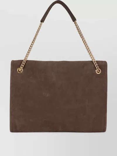 Orciani Leather Shoulder Bag In Brown