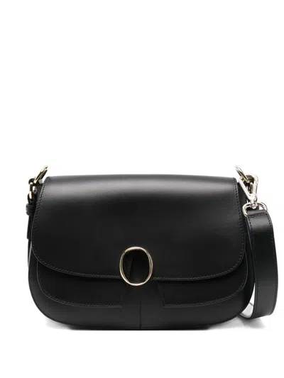 Orciani Leather Shoulder Bag In Black