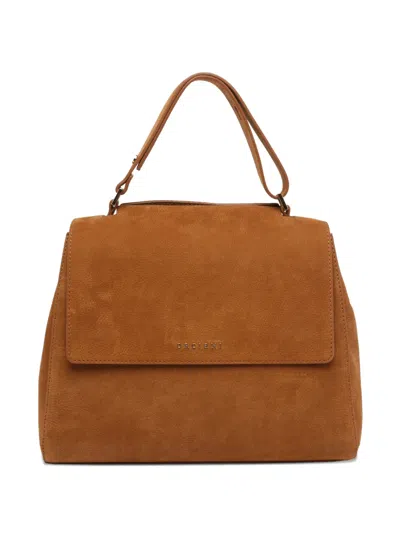 Orciani Leather Shoulder Bag In Brown