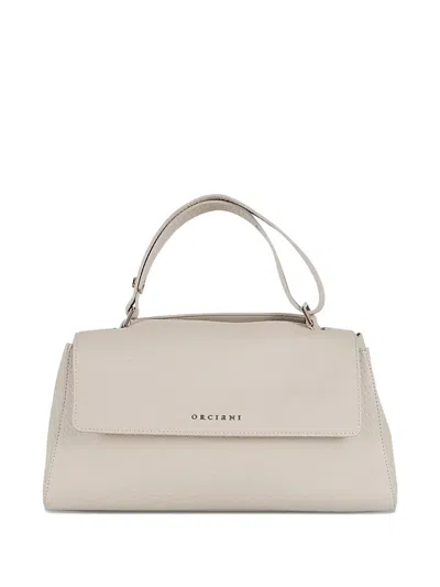 Orciani Leather Shoulder Bag In Neutral