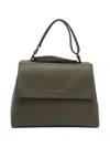Orciani Leather Top-handle Shoulder Bag In Green