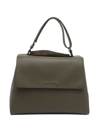 Orciani Leather Top-handle Shoulder Bag In Green