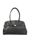Orciani Textured Leather Handbag With Detachable Strap In Black