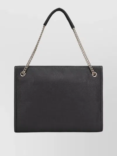 Orciani Leather Venus Midi Shoulder Bag In Gray
