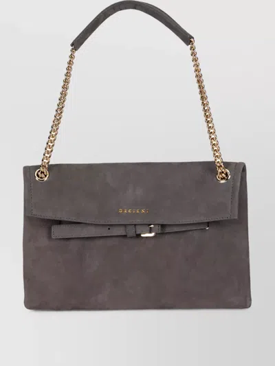 Orciani Leather Venus Nabucco Small Shoulder Bag In Gray