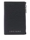 Orciani Sleek Leather Wallets Card Slots In Black