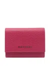 Orciani Textured Finish Wallet With Unique Texture In Pink